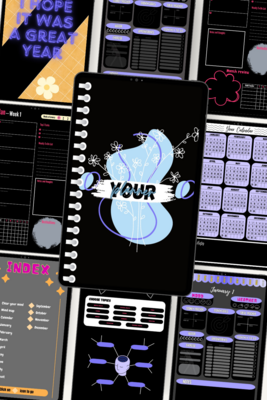 Dark digital year planner