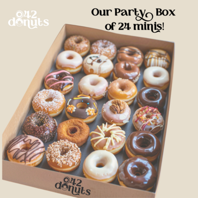 Party Box:  24 Mini Ring Donuts