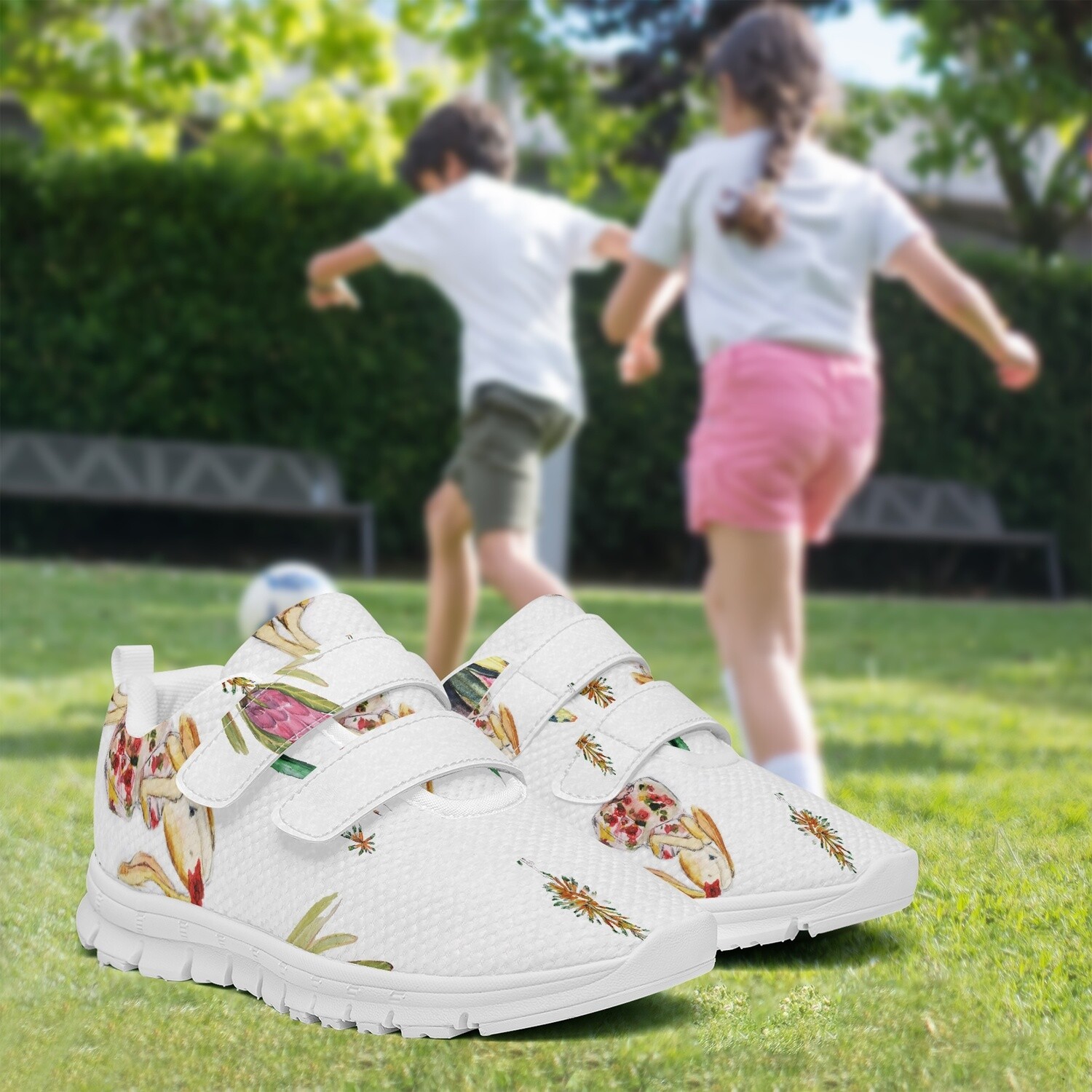 Kids Lightweight Velcro Sneaker Girls Rabbit Design all sizes