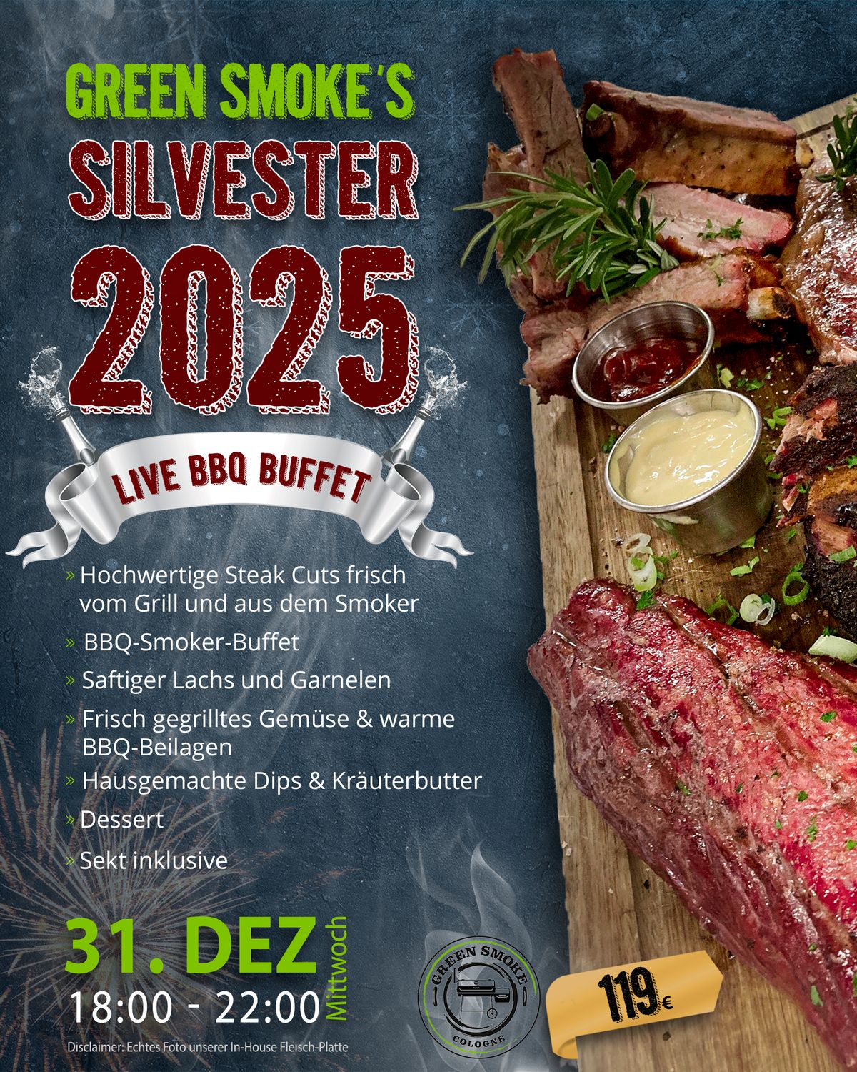 SYLVESTER BBQ and Steak Ticket 31.12.2025