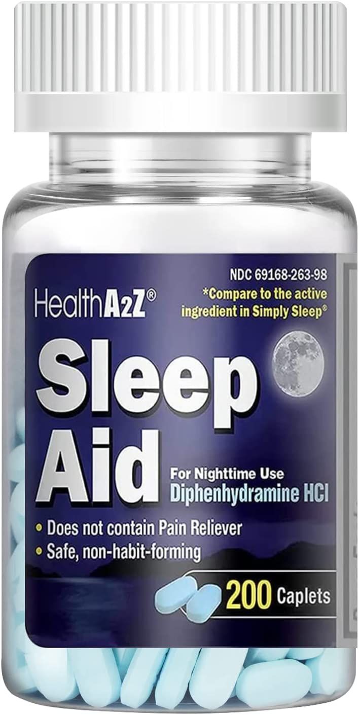 HealthA2Z Sleep Aid, Diphenhydramine 25mg 200 tablets