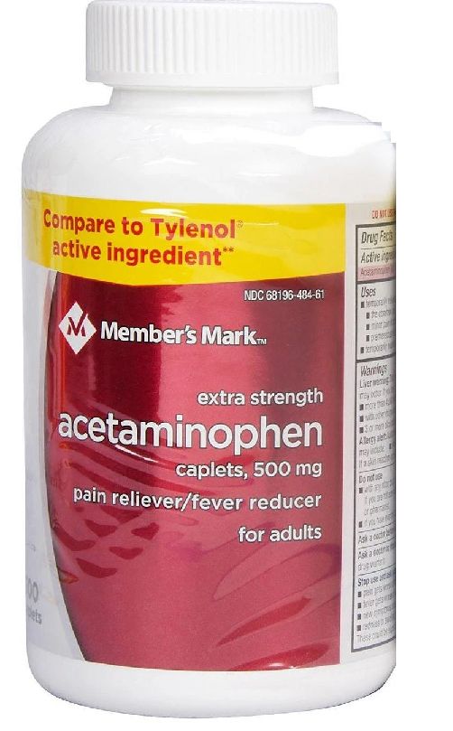 Members Mark Extra Strength Paracetamol 500 mg Panadol Pain Relief, 600 Caplets