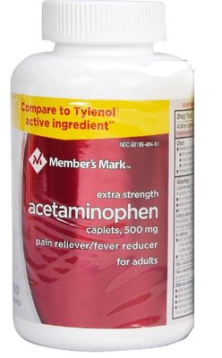 Members Mark Extra Strength Paracetamol 500 mg Panadol Pain Relief, 600 Caplets