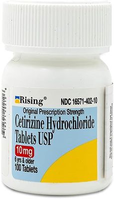 Cetirizine HCL 10 mg Antihistamine Seasonal Allergy 100 tablets