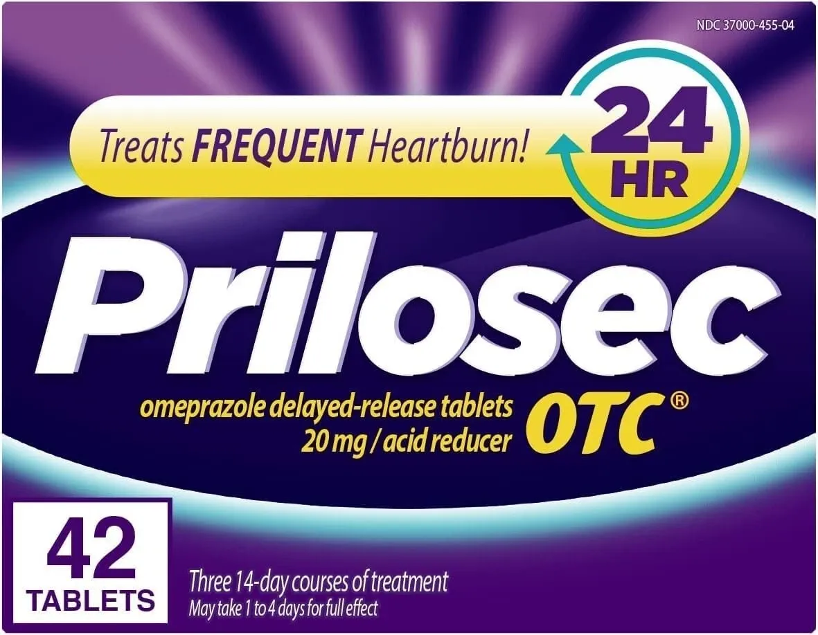 Prilosec OTC 20mg Acid Reducer Reflux 24hr Heartburn Relief 42ct