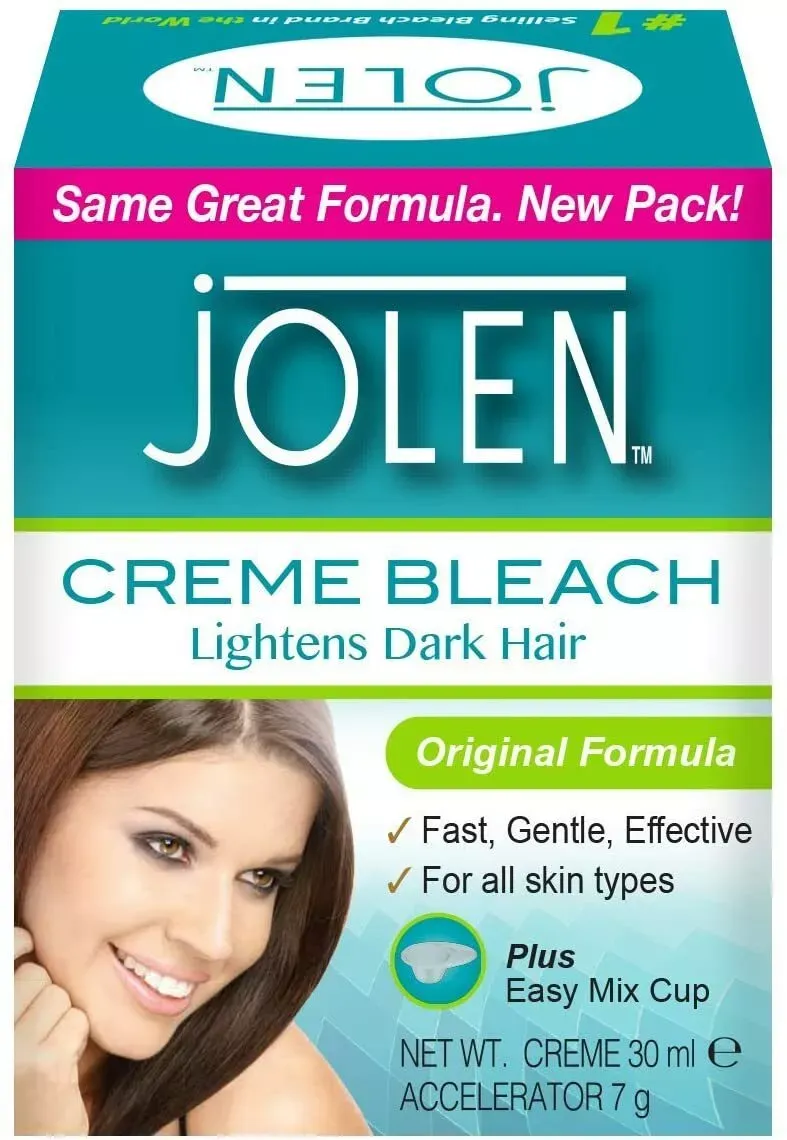 Jolen Facial Creme Bleach Lightens Dark Hair Original 30ml/125ml
