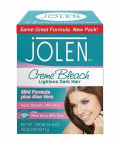 Jolen Facial Creme Bleach Lightens Dark Hair Mild with Aloe Vera 125ml
