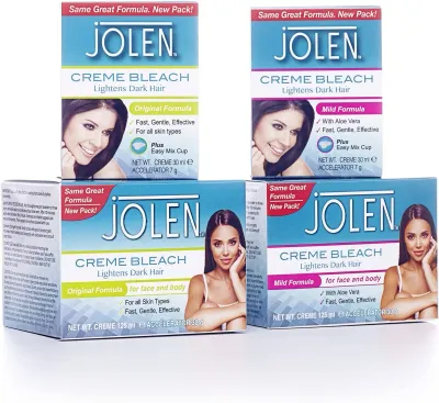 Jolen Facial Creme Bleach Lightens Dark Hair Original 30ml/125ml