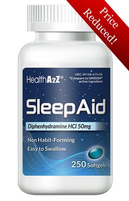 HealthA2Z Sleep Aid – Diphenhydramine HCl 50mg (250 Softgels) | Nighttime OTC Sleep Aid Buy HealthA2Z Sleep Aid - Diphenhydramine 50mg
Sleep Aid Softgels. OTC Sleep Medicine Australia, fast shipping Australia-wide