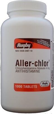 Chlorpheniramine Maleate 4mg Tablets – Antihistamine Allergy Relief 1000 Count - bottle front view