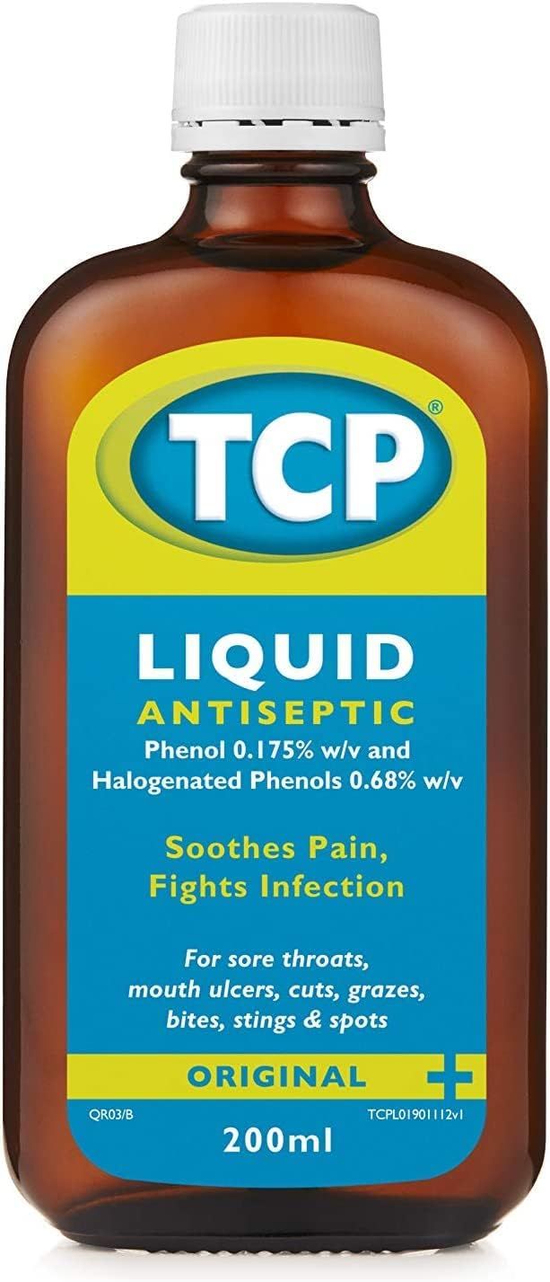 TCP Original Antiseptic Liquid 200ml Soothes Pain Fights Infection
