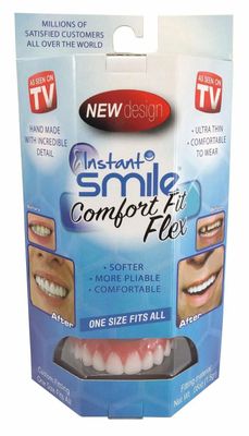 Instant Smile Comfort Fit Flex - snap-on false teeth, temporary fake tooth, cosmetic dental solution - packaging view