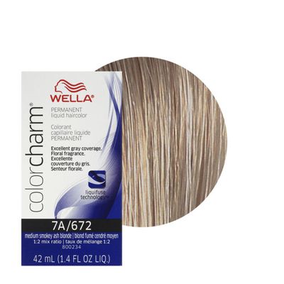 Wella Color Charm 7A/672 medium smokey ash blonde permanent liquid hair color
