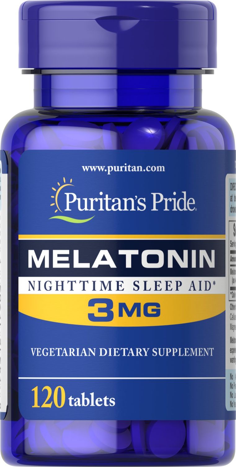 Buy Melatonin 3mg 120 tablets online - front view. 