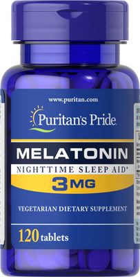 Buy Melatonin 3mg 120 tablets online - front view. 