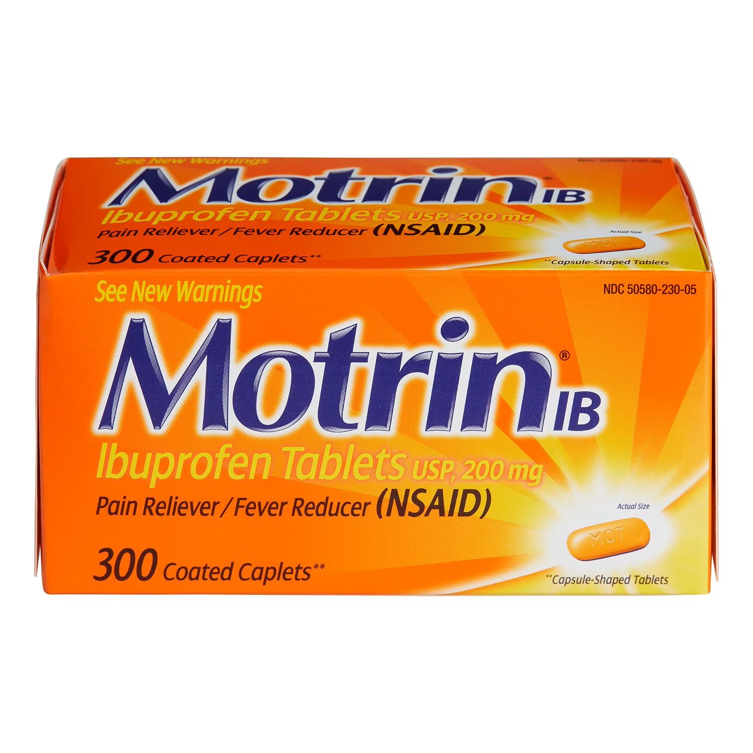 Motrin IB ibuprofen 200mg tablets - 300 coated caplets