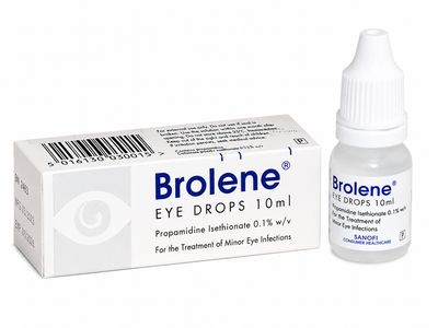 Brolene eye infection relief - packaging and the bottle 
