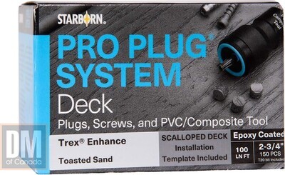 Pro Plug Fastening System For Fiberon Beach House Decking - 100 Sq Ft Kit With Screws, Plugs & PVC Tool