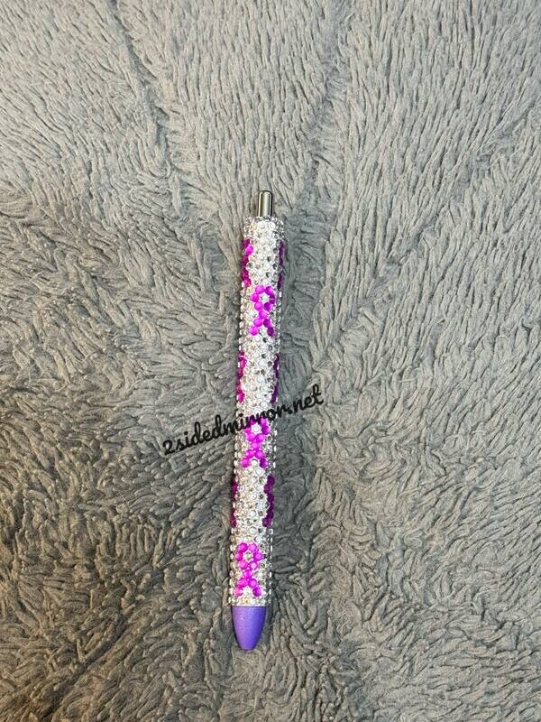 DV Awareness Refillable Rhinestone Pen