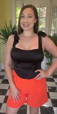 Black Satin Bow Corset Tank