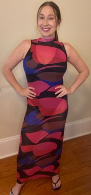 Multicolor Sheer Maxi Swim Cover