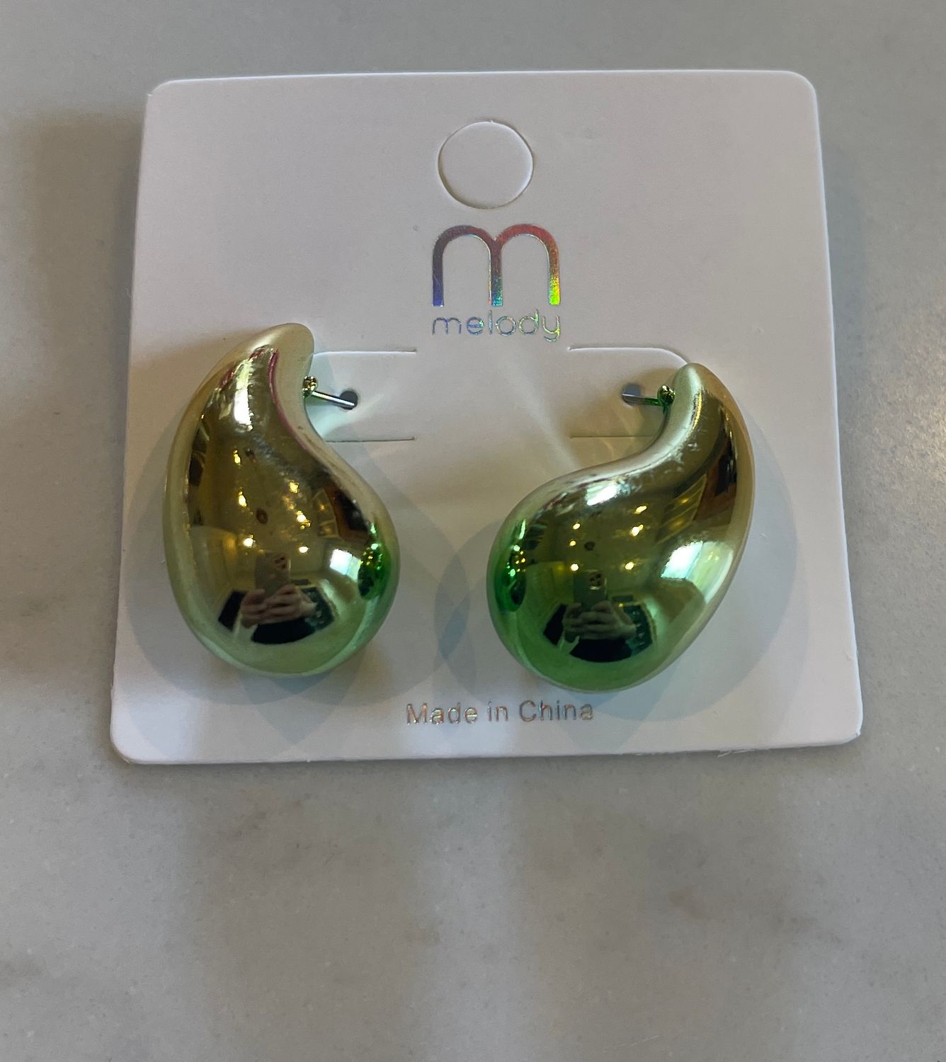 Green Ombre Teardrop Earrings