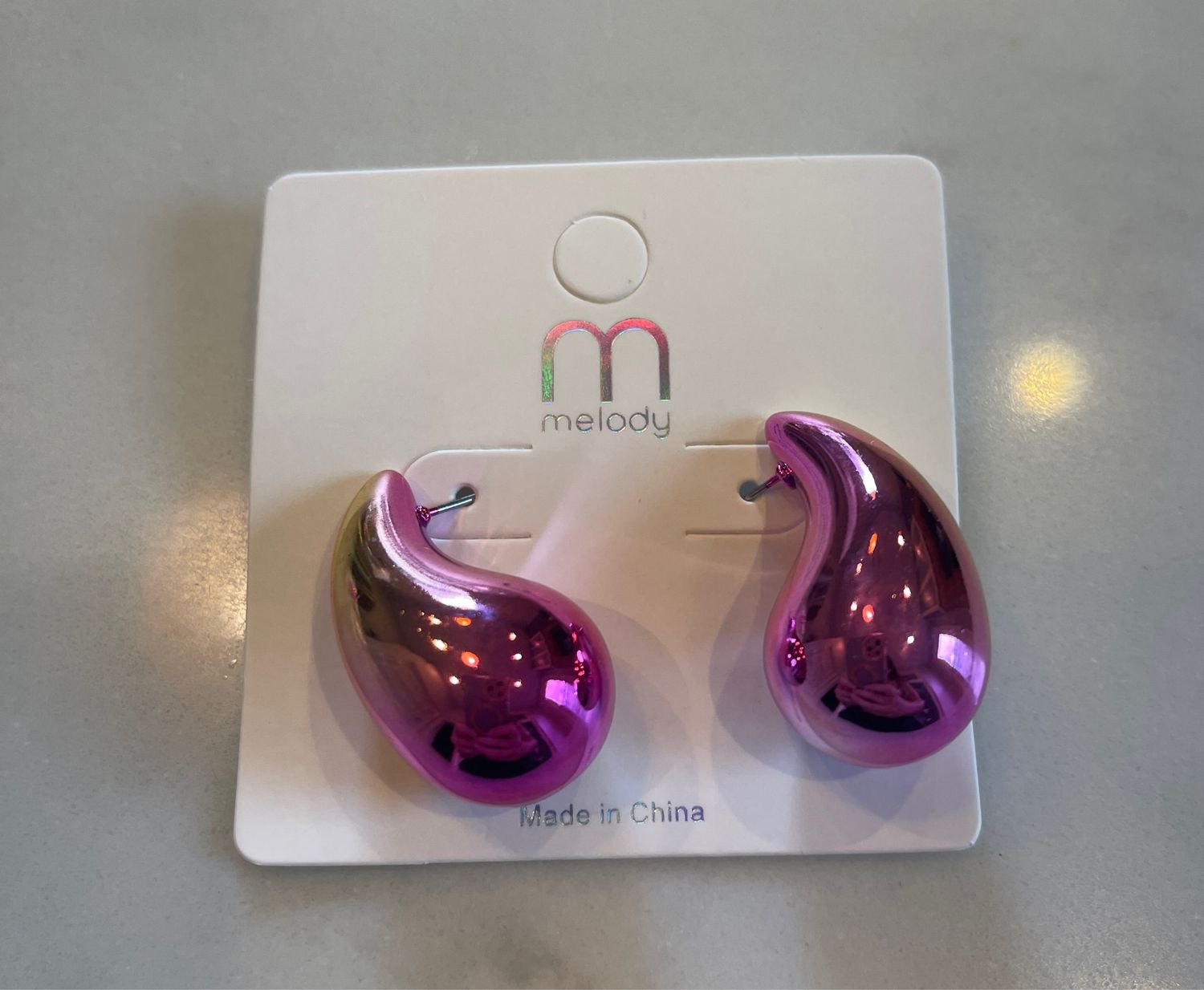 Pink Ombré Teardrop Earrings