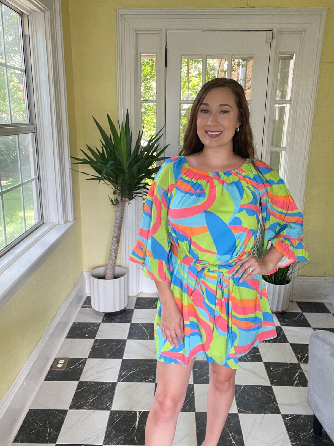Multicolor Disco Mini Dress