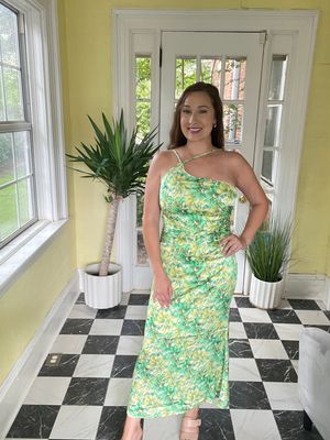 Green Floral Midi Dress