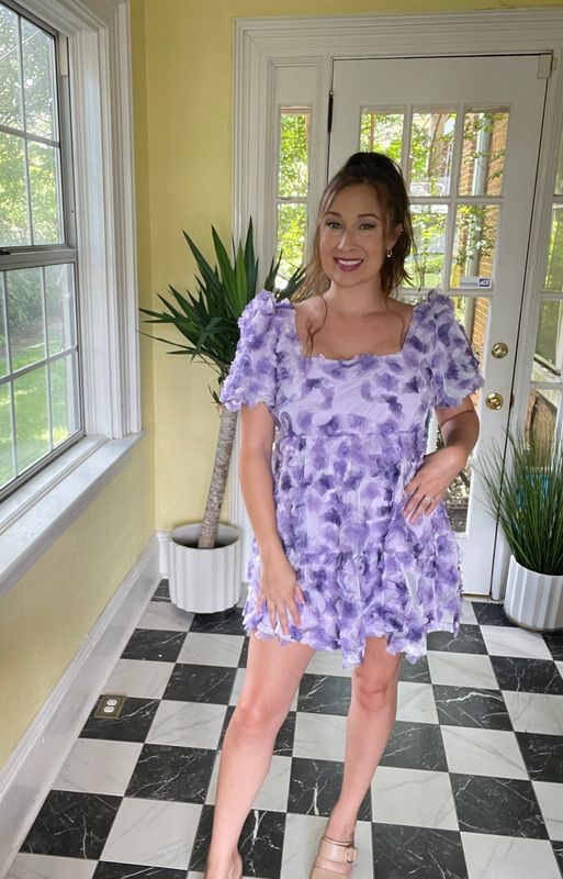 Purple Floral Mini Dress