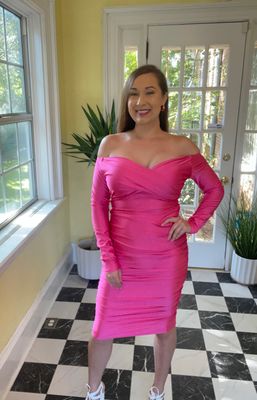 Pink Satin Barbie Dress