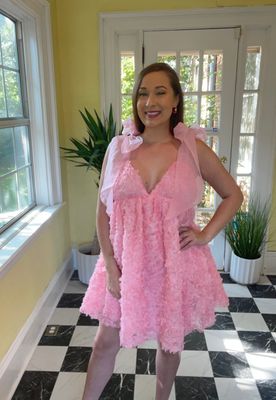 Pink Floral Barbie Dress