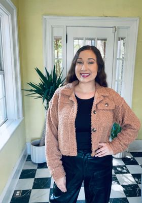 Brown Fuzzy Cropped Schacket