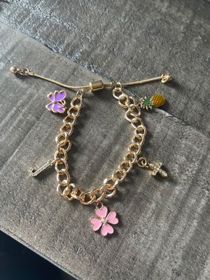 Bracelet With Adjustable Size Stainless Steel With Overlay