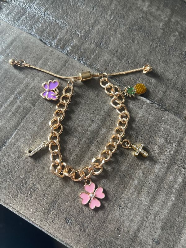 Bracelet With Adjustable Size Stainless Steel With Overlay