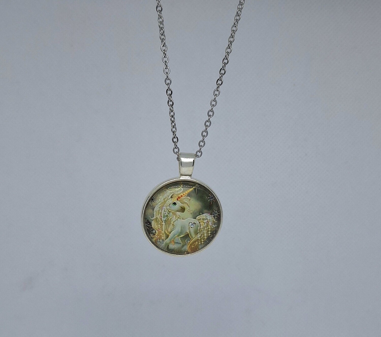 Unicorn Glass Cabochon Child Necklace