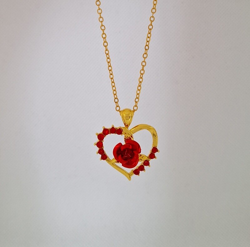 Rose Heart Necklace