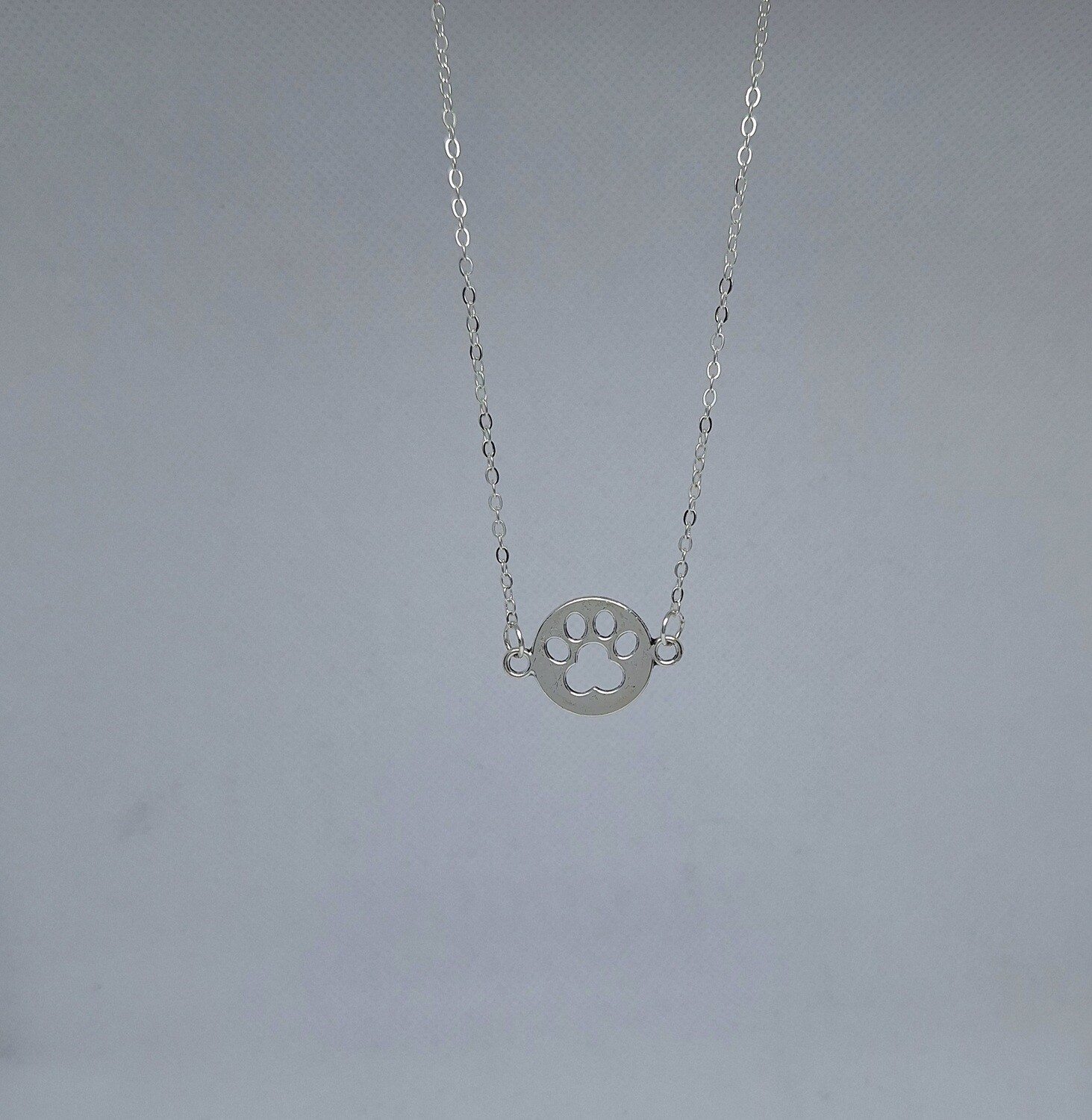 Round Dog Paw Necklace
