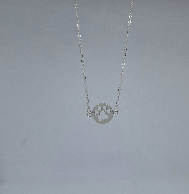 Round Dog Paw Necklace