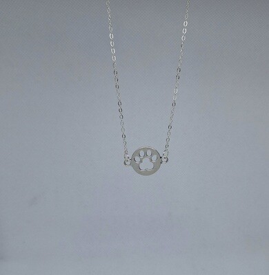 Round Dog Paw Necklace