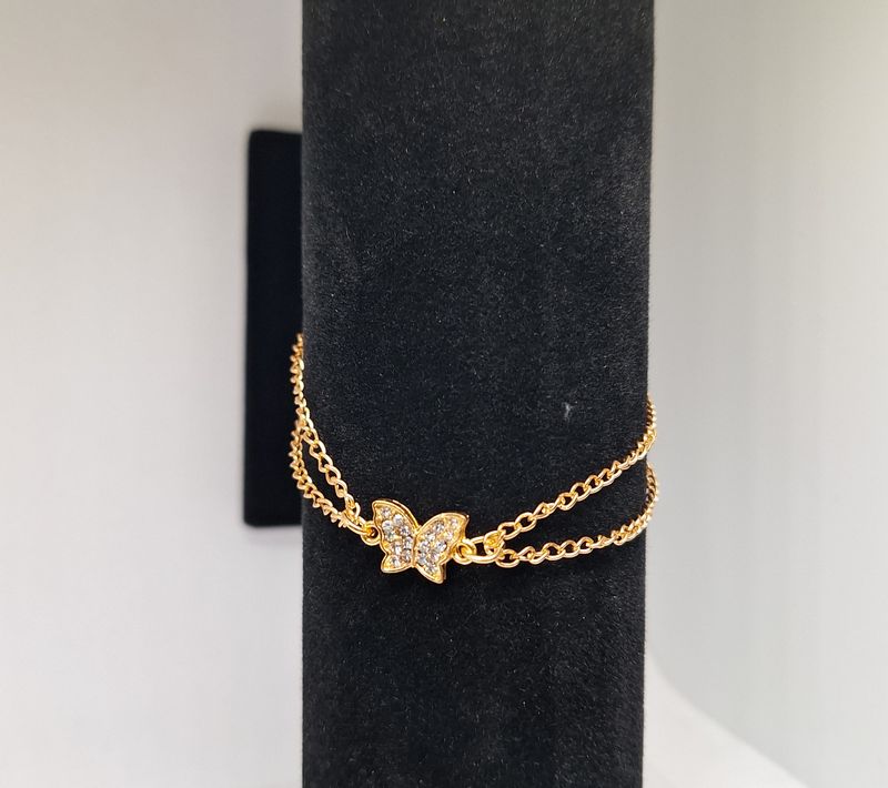 Double chain butterfly bracelet