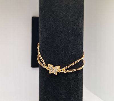 Double chain butterfly bracelet