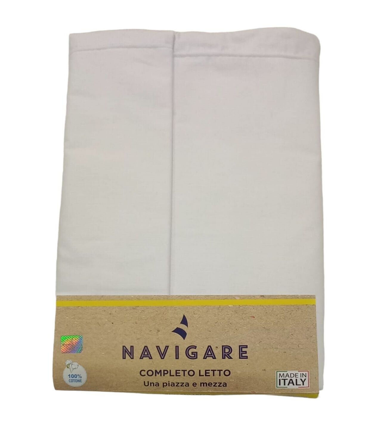 COMPLETO LENZUOLA NAVIGARE - 1 PIAZZA E MEZZA, Colore: Bianco