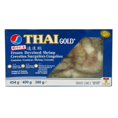 Thai Gold Frozen Shrimp 21/25 Head Less (380g)