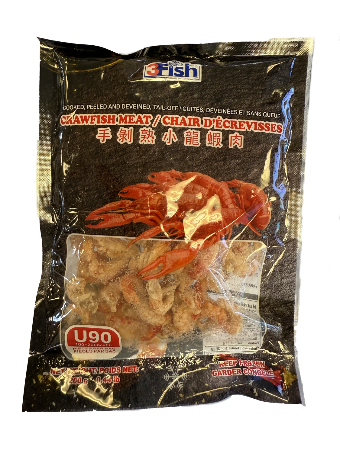 COOKED CRAWFISH MEAT 100/200 IQF CN 3FISH (200g x 24)