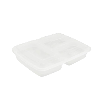JE-348 48oz Rectangle Plastic Container 3-comp (100s)