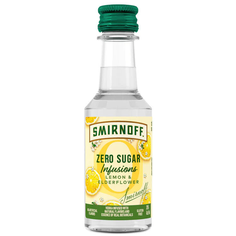 LIQ-50ml Smirnoff Vodka Zero Lemon &amp; Elderflower