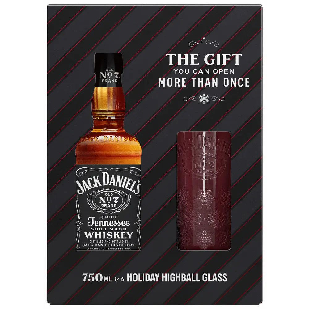 LIQ-750ml Jack Daniel&#39;s Black with Highball Glass