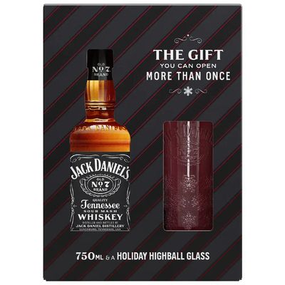 LIQ-750ml Jack Daniel&#39;s Black with Highball Glass