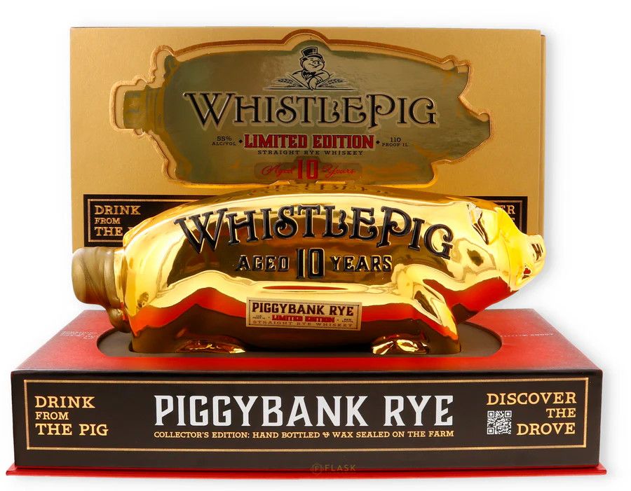 LIQ-750ml Whistlepig Whiskey Piggybank Limited Edition